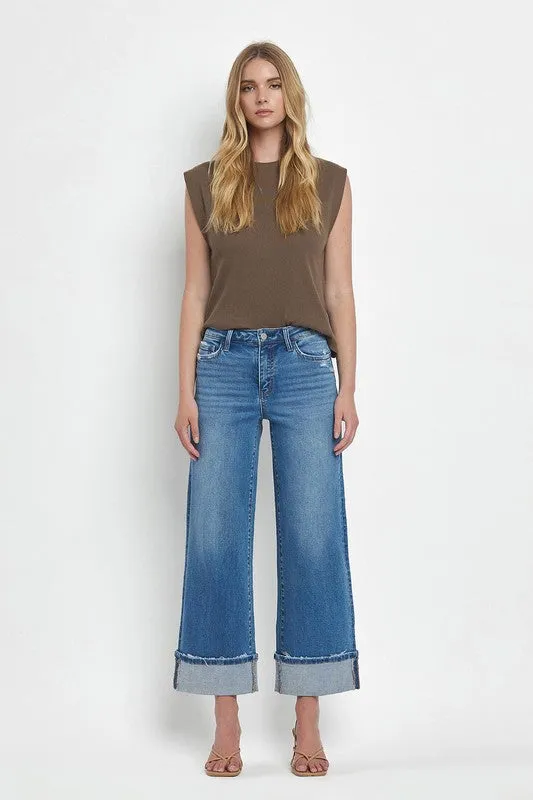 Becca Cuffed Wide Leg Jean (Flying Monkey)