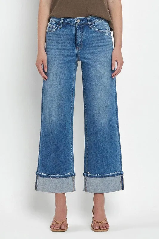 Becca Cuffed Wide Leg Jean (Flying Monkey)