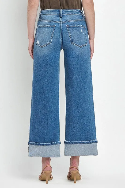 Becca Cuffed Wide Leg Jean (Flying Monkey)