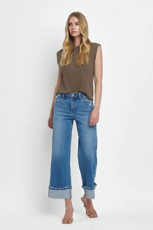 Becca Cuffed Wide Leg Jean (Flying Monkey)