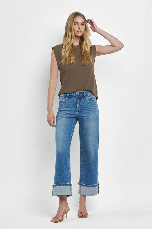 Becca Cuffed Wide Leg Jean (Flying Monkey)