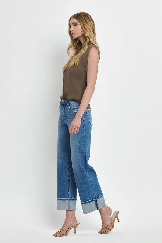 Becca Cuffed Wide Leg Jean (Flying Monkey)