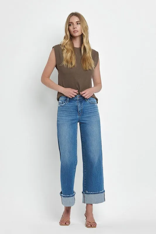 Becca Cuffed Wide Leg Jean (Flying Monkey)