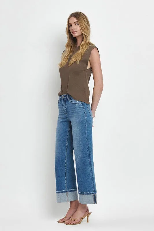 Becca Cuffed Wide Leg Jean (Flying Monkey)