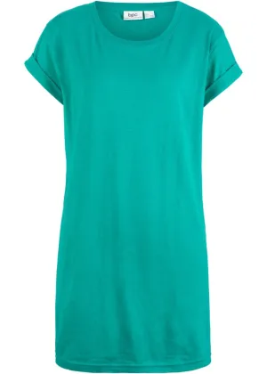 Bpc Bonprix Collection Loose Long Shirt with Short Sleeves, Green