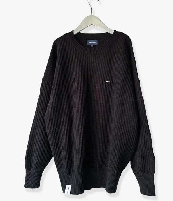 DESCENDANT/GAUFRE KNIT WAFFLE (BLACK)