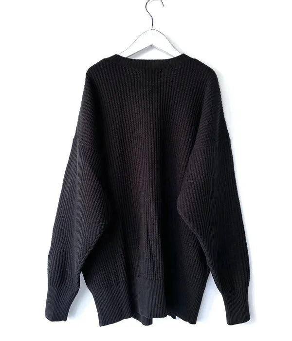 DESCENDANT/GAUFRE KNIT WAFFLE (BLACK)