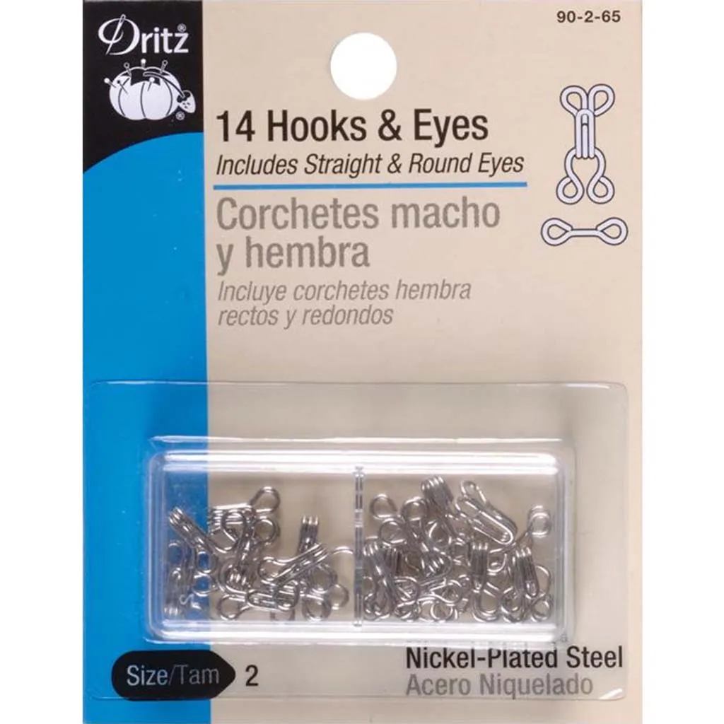 Dritz Hooks & Eyes Size 2, 14Pkg