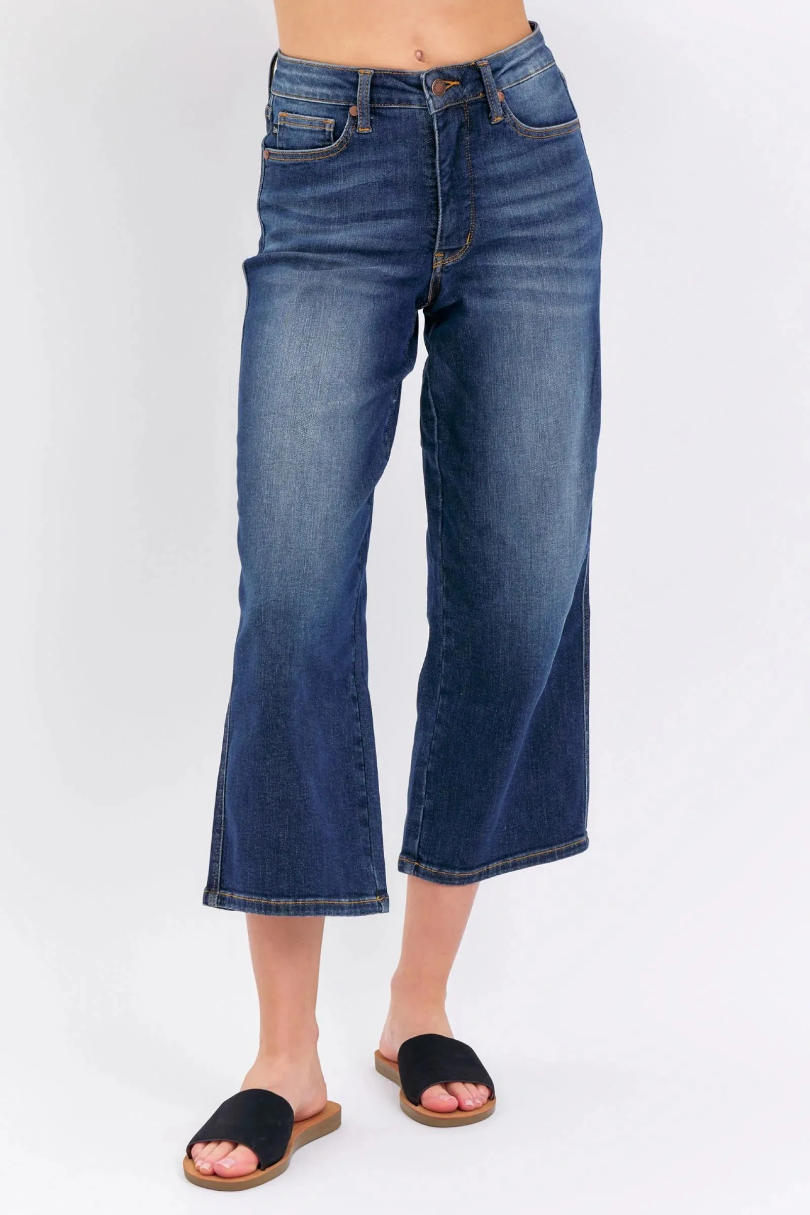 Jessie Tummy Control Cropped Wide Jeans