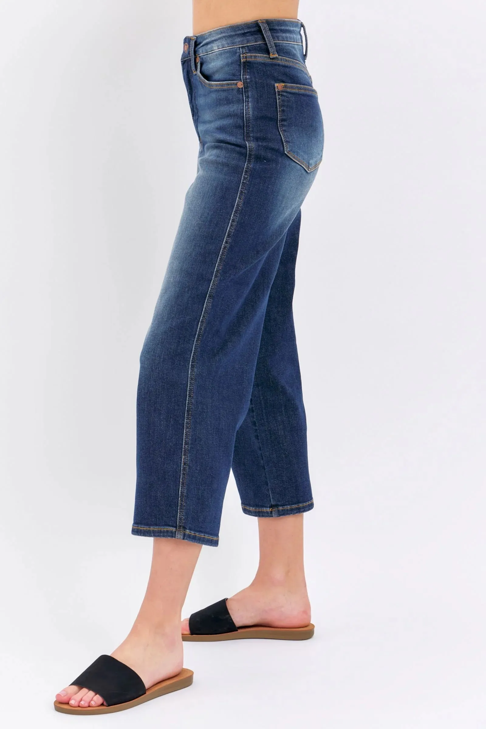 Jessie Tummy Control Cropped Wide Jeans