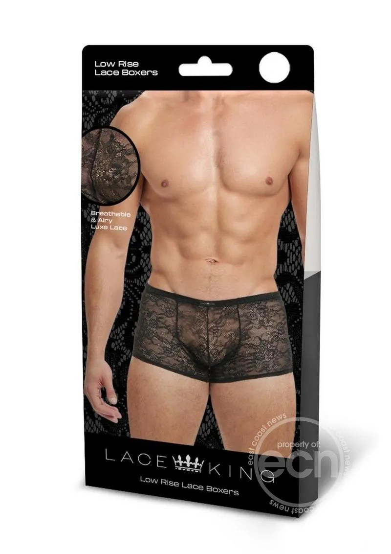 Lace King Lace Boxers Black