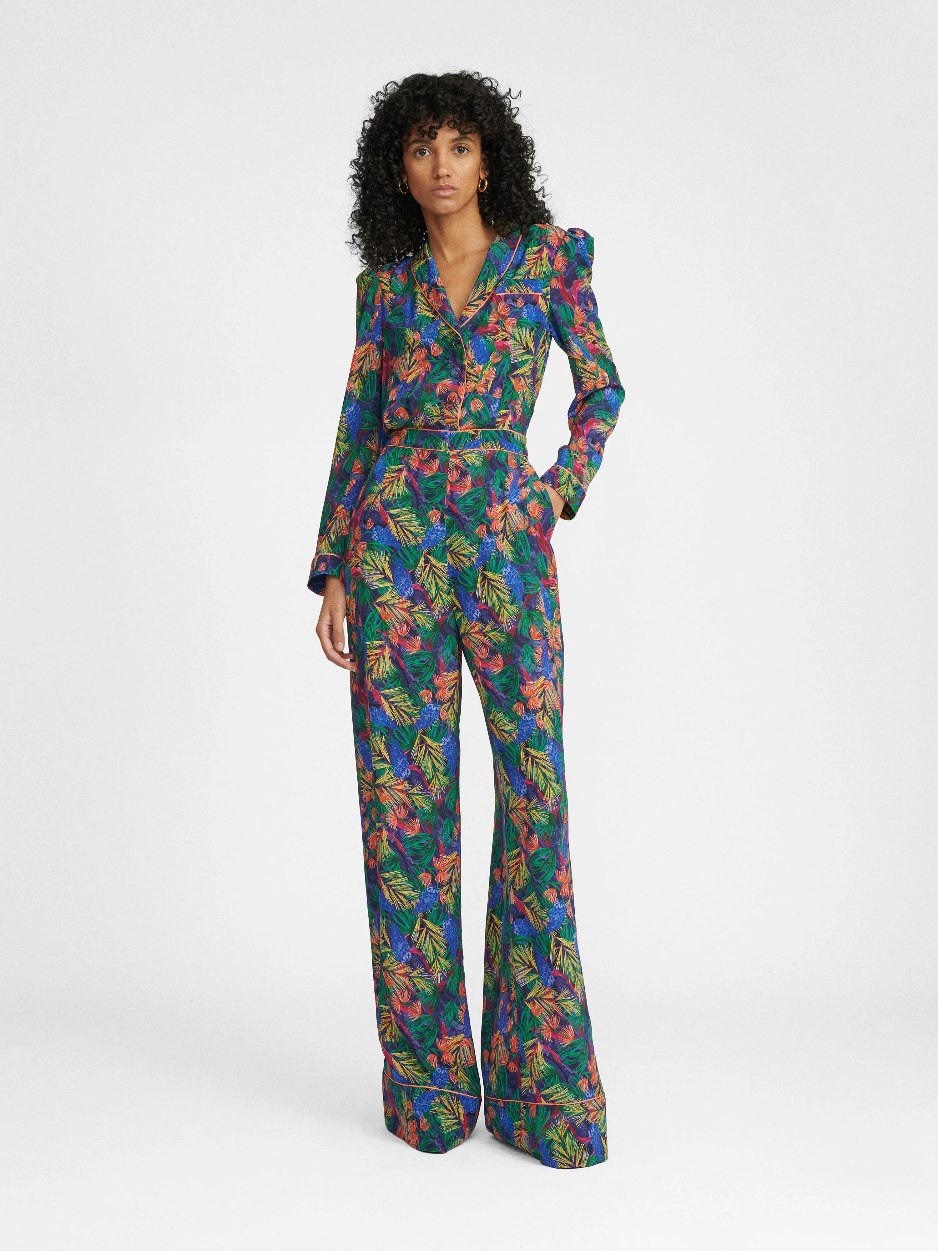 Lulu Jumpsuit in Feather Fern print