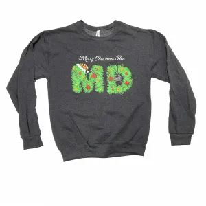 Merry Christmas, Hon (Heather Black) / Crew Sweatshirt