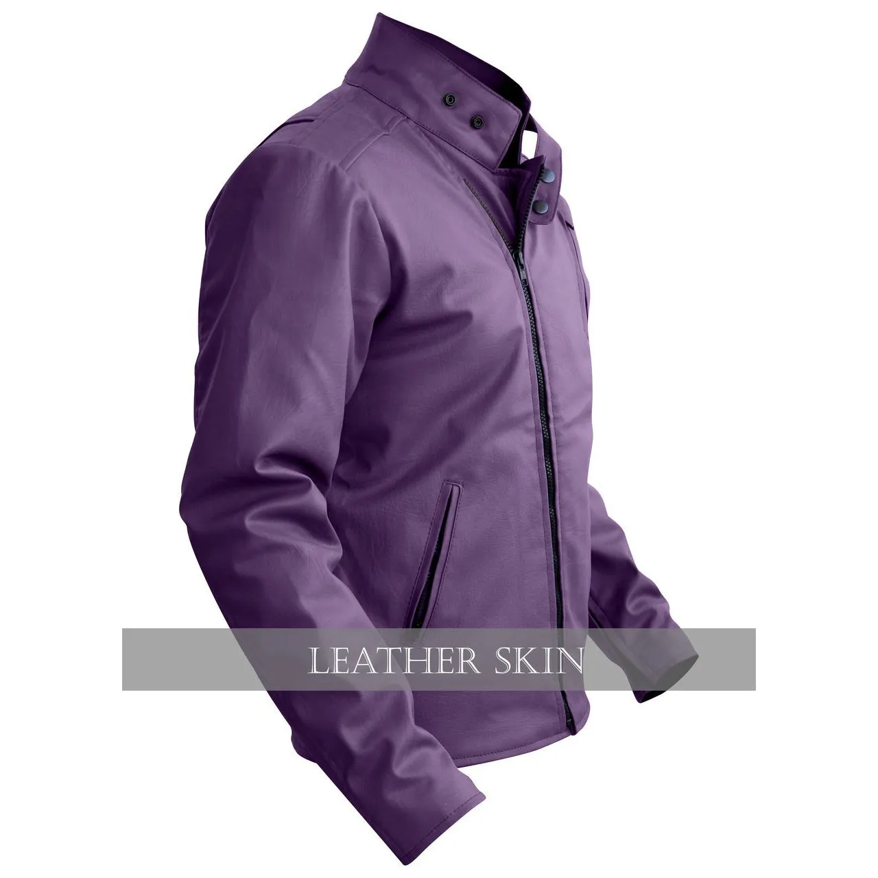 NWT Stylish Purple Men Stylish Synthetic  Leather Jacket