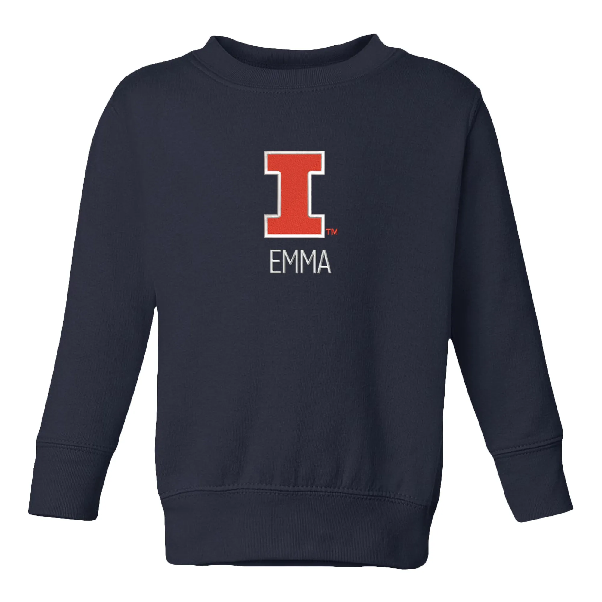 Personalized Illinois Fighting Illini Toddler Crewneck Sweatshirt