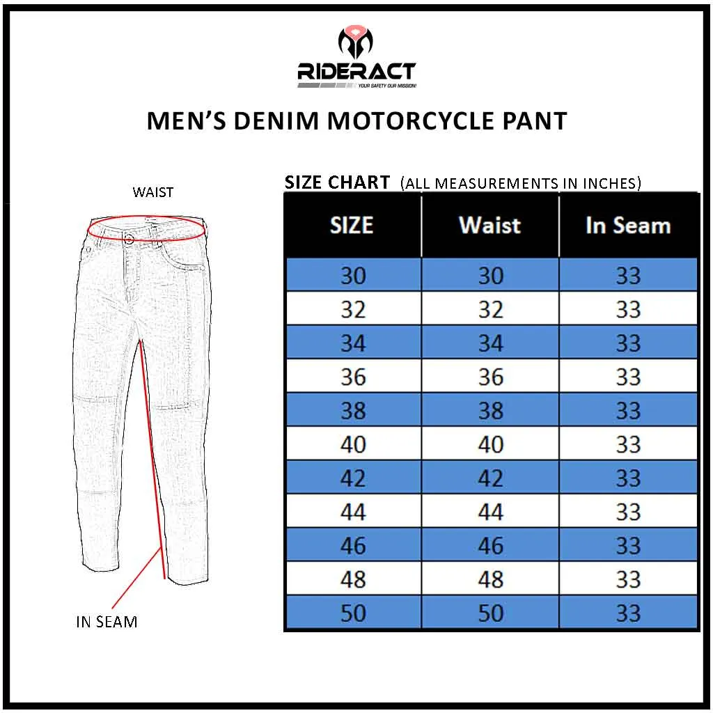 RIDERACT® Men's Riding Jeans Grey Reinforced with Aramid Fiber