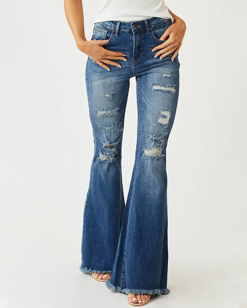 Slim-Fit Stretch Retro Flared Jeans