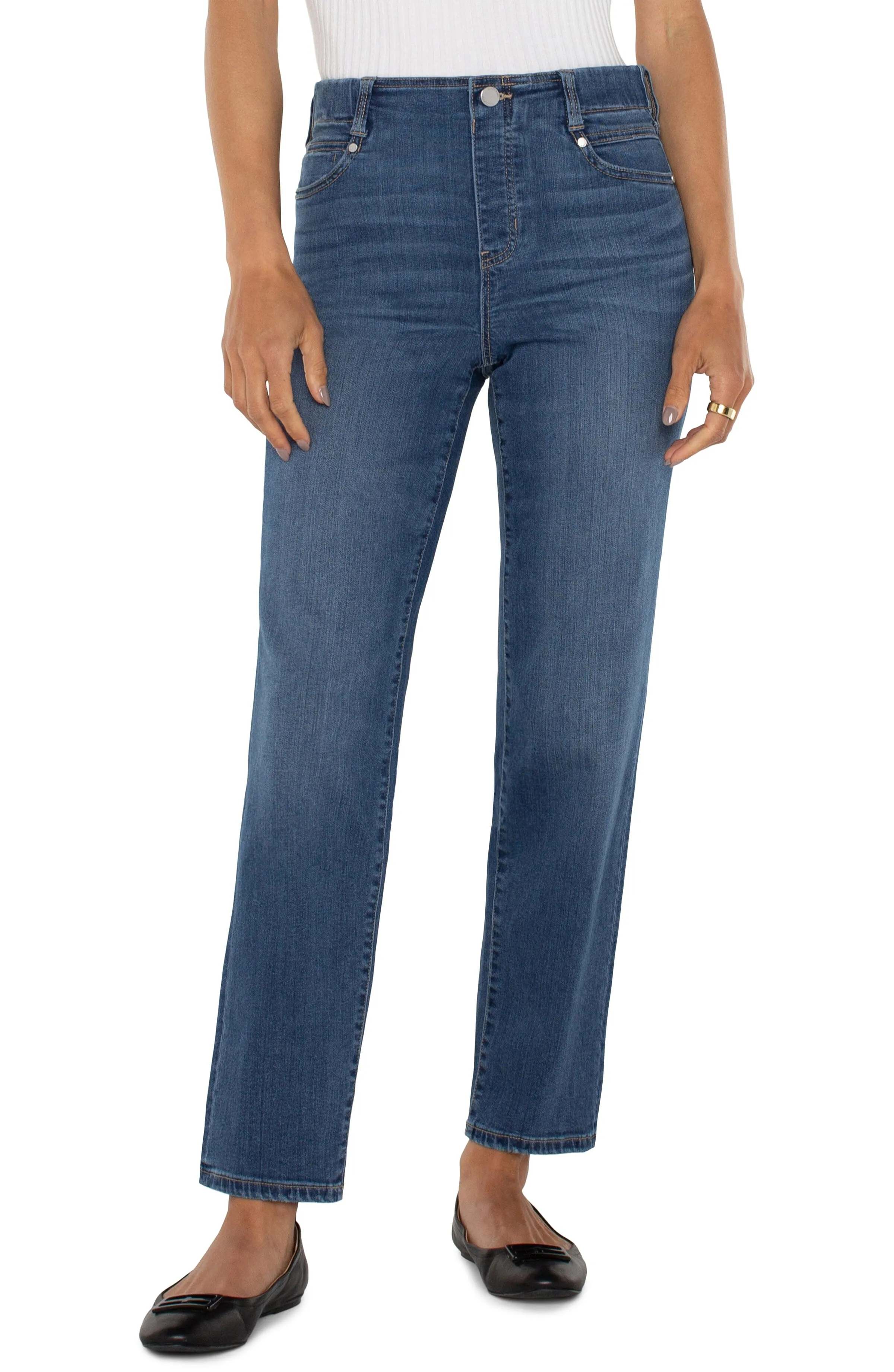 SLIM PULL ON MID RISE GIA GLIDER JEANS