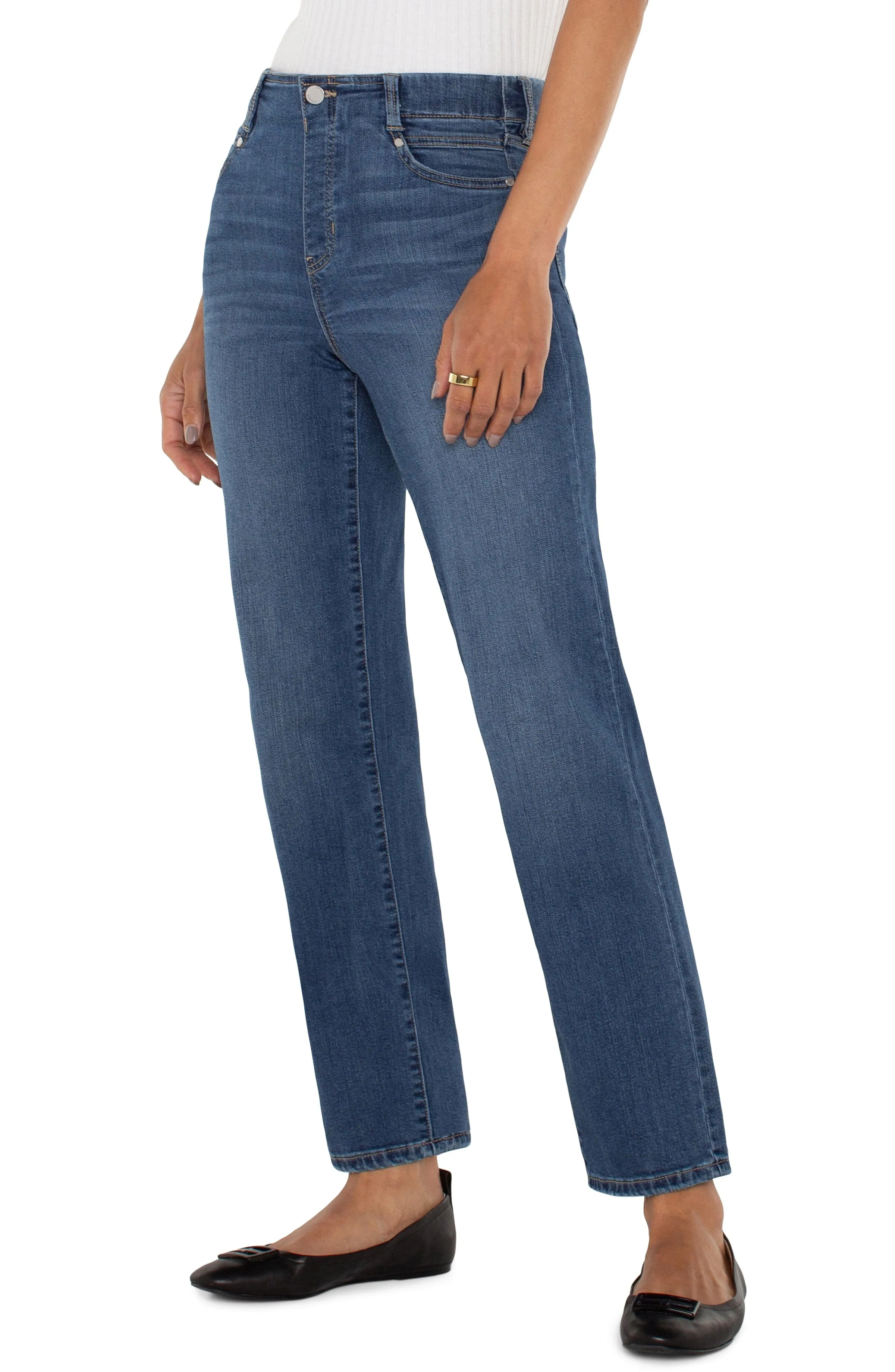 SLIM PULL ON MID RISE GIA GLIDER JEANS