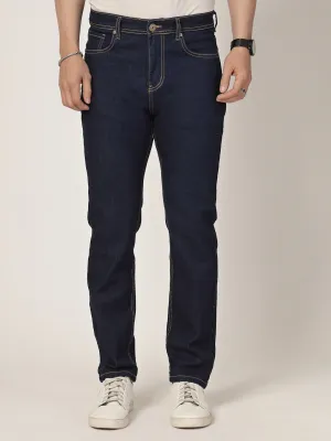 Style Quotient Men Dark Blue Regular Fit Mid Rise Stretchable Jeans