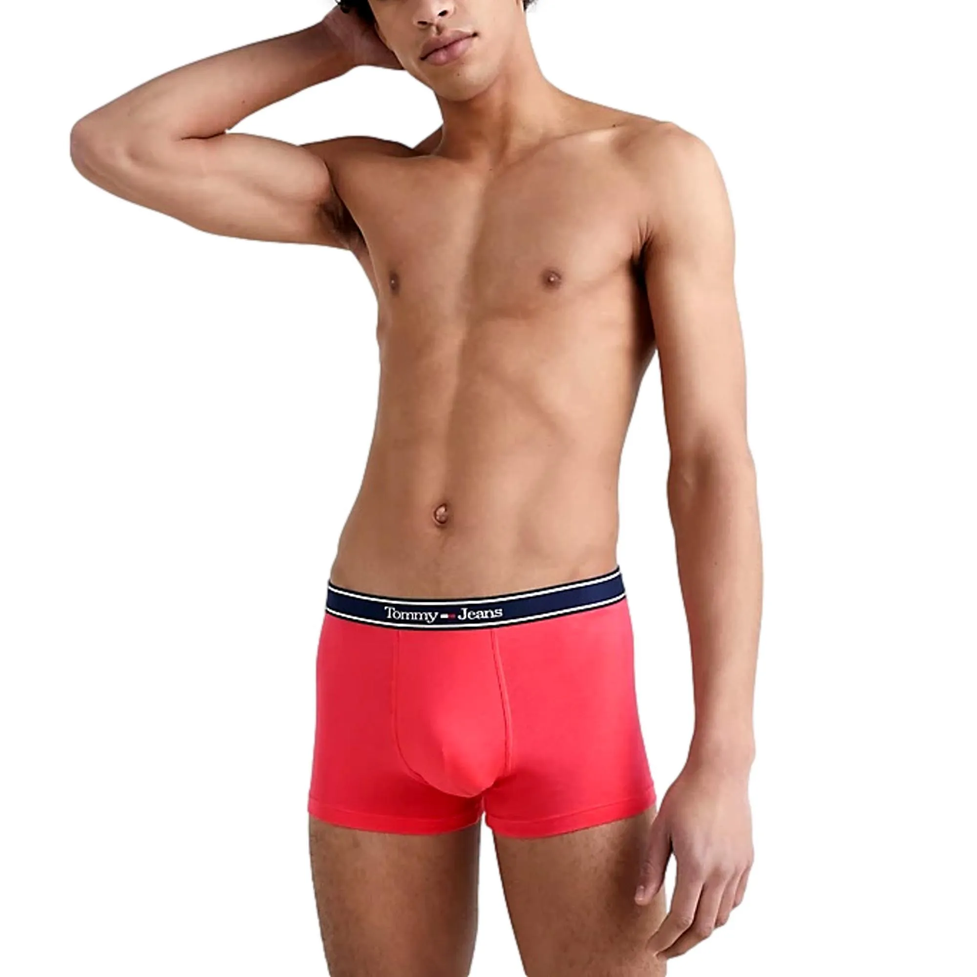 Tommy Hilfiger Tommy Jeans Essential Logo Waistband Trunks - Laser Pink