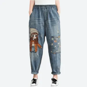 Trendy Comfortable Elastic Waist Jeans