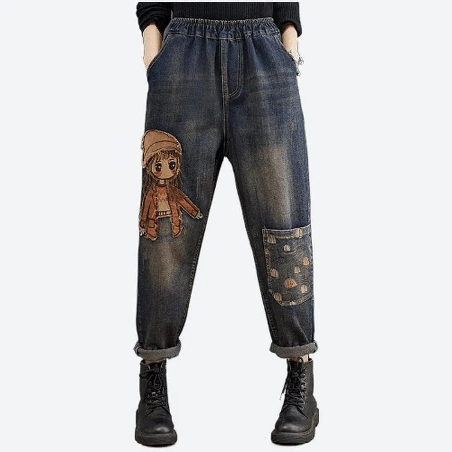 Trendy Comfortable Elastic Waist Jeans