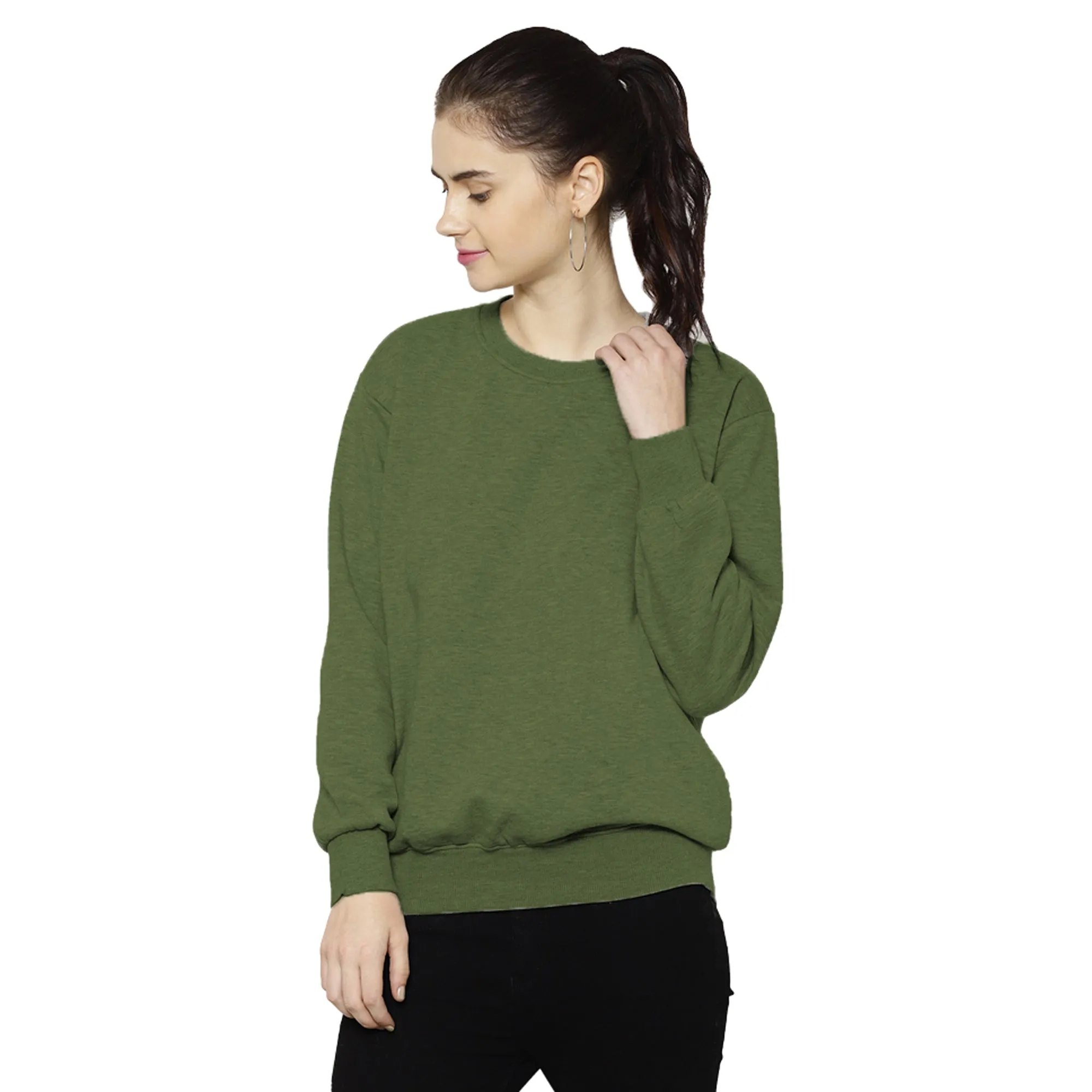 Vimal Jonney Fleece Round Neck Sweatshirt for Women