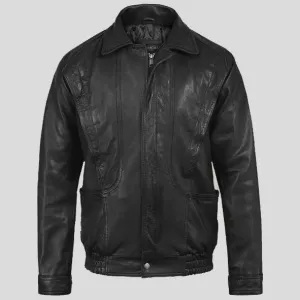 Vintage Bomber Leather Jacket for Men