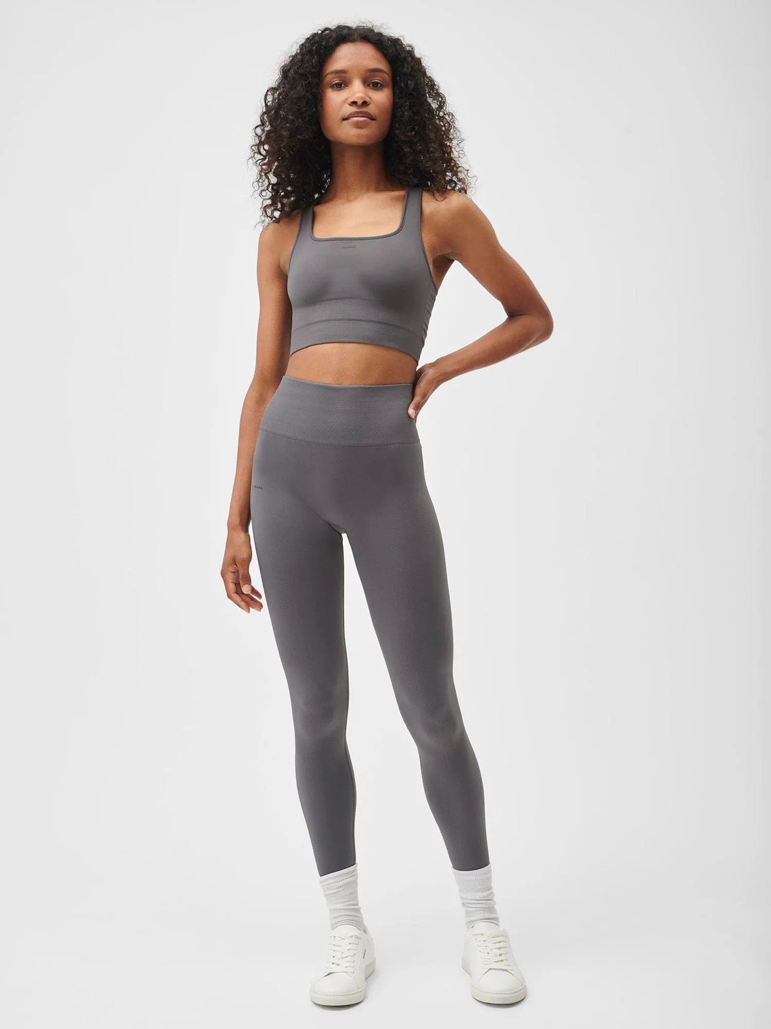 Women's Plant-Stretch Compressive Leggings—Volcanic Grey